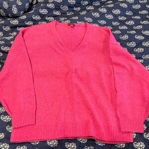 Vince Camuto Pink V-Neck Sweater Knit Cropped